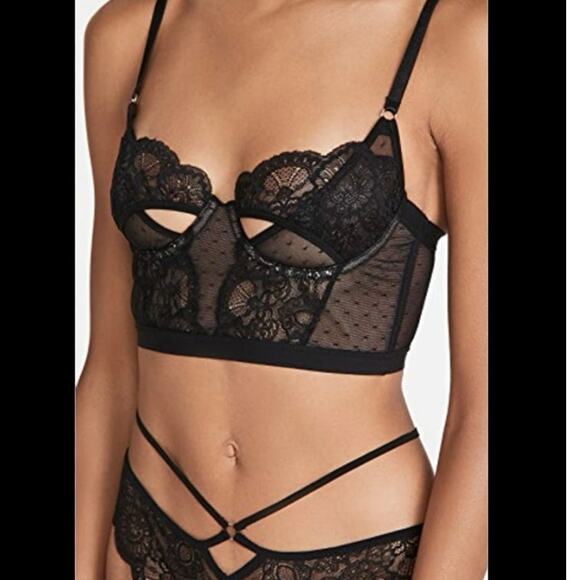 Thistle & Spire Brighton Lace Bustier Bra In Black 34f - Picture 2 of 5